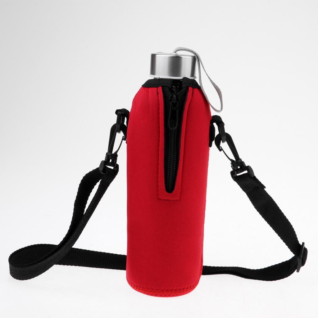 2pcs Water Bottle Holder 750ml Insulated Water Bottle Carrier/Bag/Pouch/Case/Cover/Sleeve with Shoulder Strap Zipper Buckle