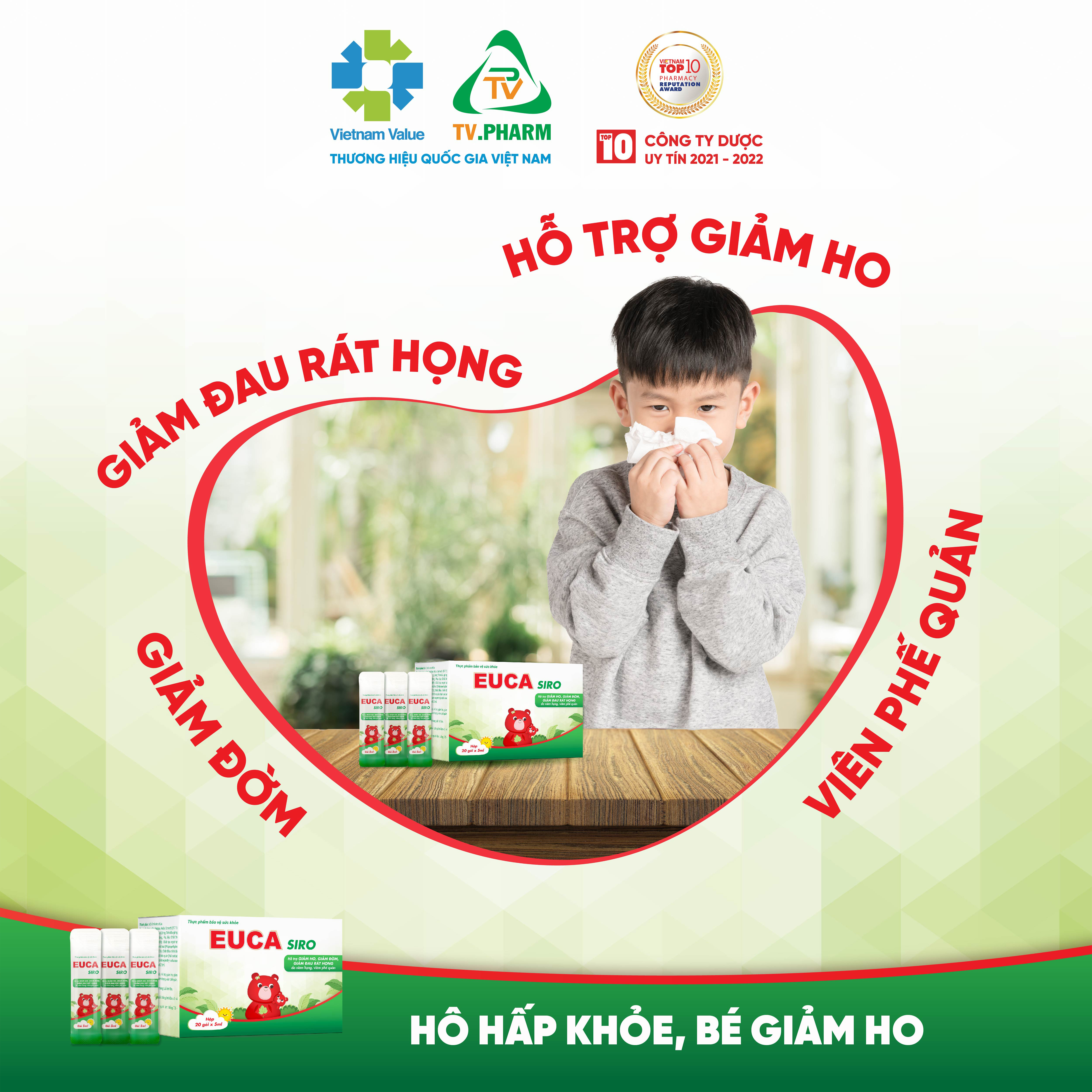 EUCA SIRO - Hỗ trợ giảm ho, giảm đờm, giảm đau rát họng cho bé