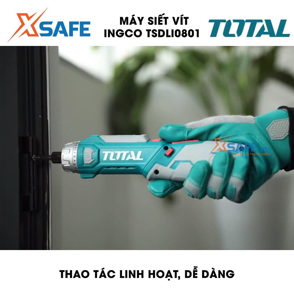 Máy Siết vít dùng pin Lithium 8V TOTAL TSDLI0801 Tặng kèm sạc 2 giờ, 10 mũi vít 25mm, 1 mũi từ và 4 mũi khoan HSS