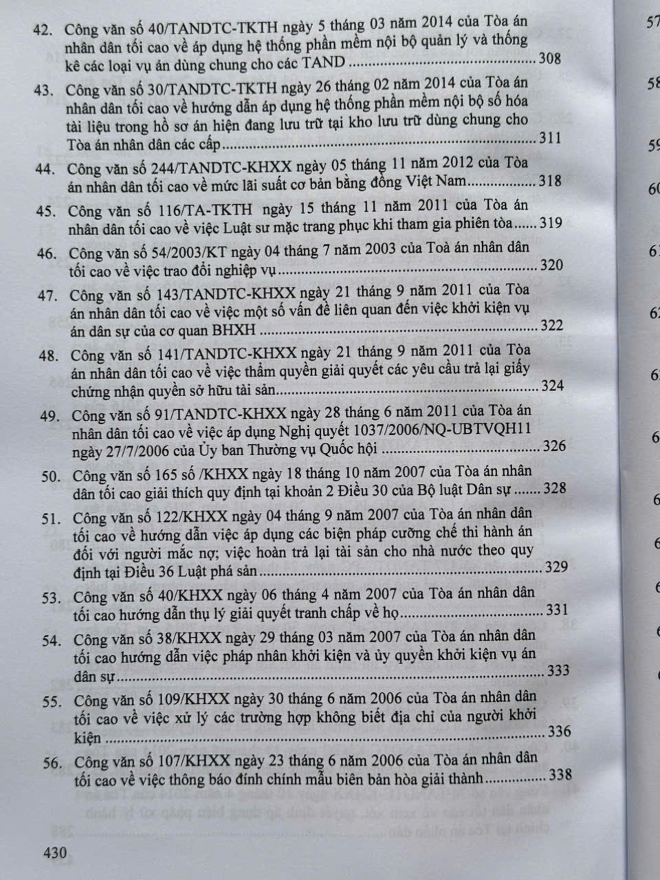 Sách Tổng Hợp Công Văn Của Tòa Án Nhân Dân Tối Cao Hướng Dẫn Nghiệp Vụ và Giải Đáp Thắc Mắc Trong Lĩnh Vực Dân Sự, Tố Tụng Dân Sự - V2287T