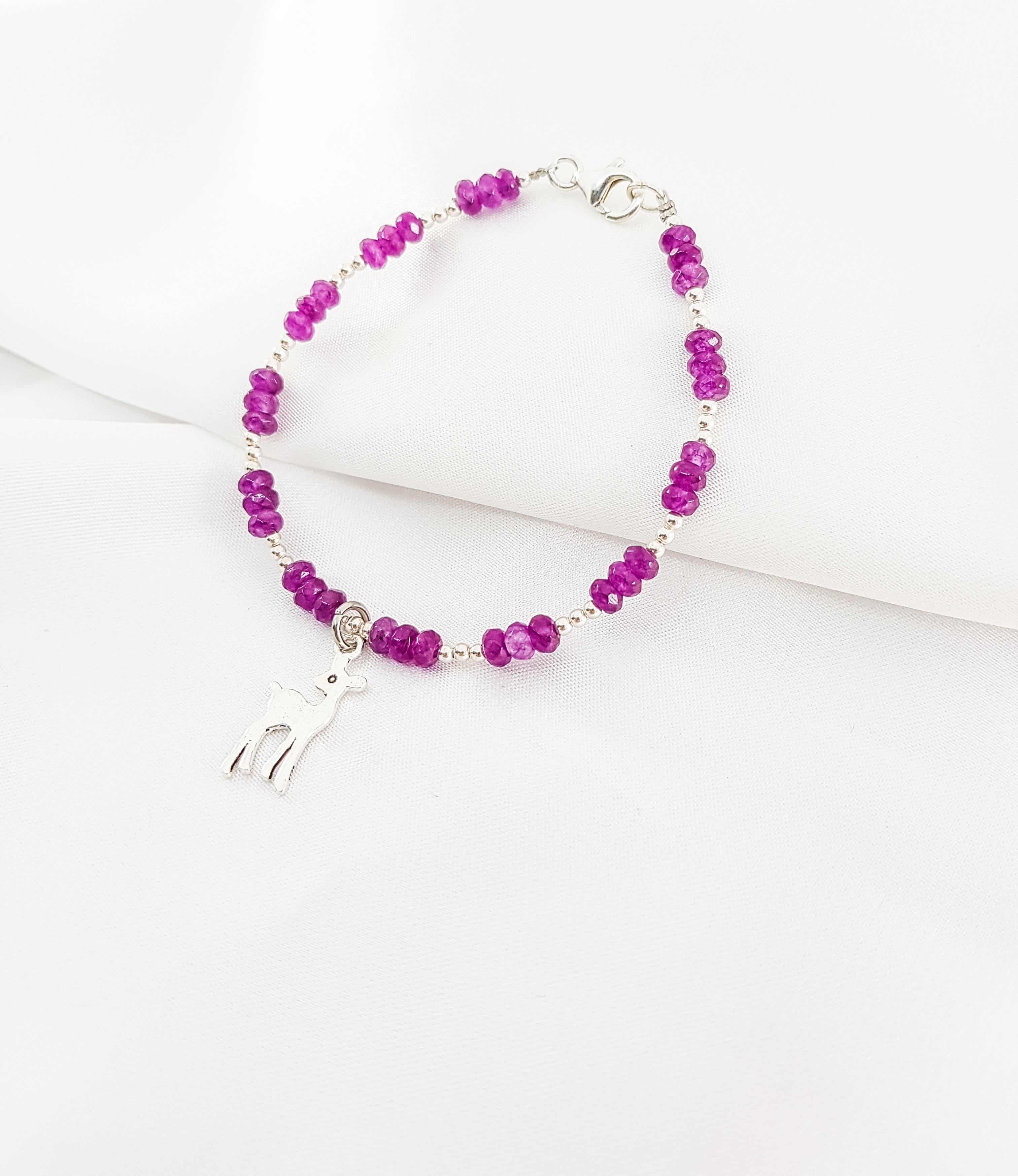 Vòng tay mệnh hỏa, thổ đá Agate mix charm tì hươu