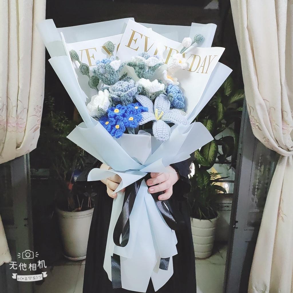 Bó hoa len size lớn thủ công handmade Quà tặng dịp sinh nhật, kỷ niệm, valentine...