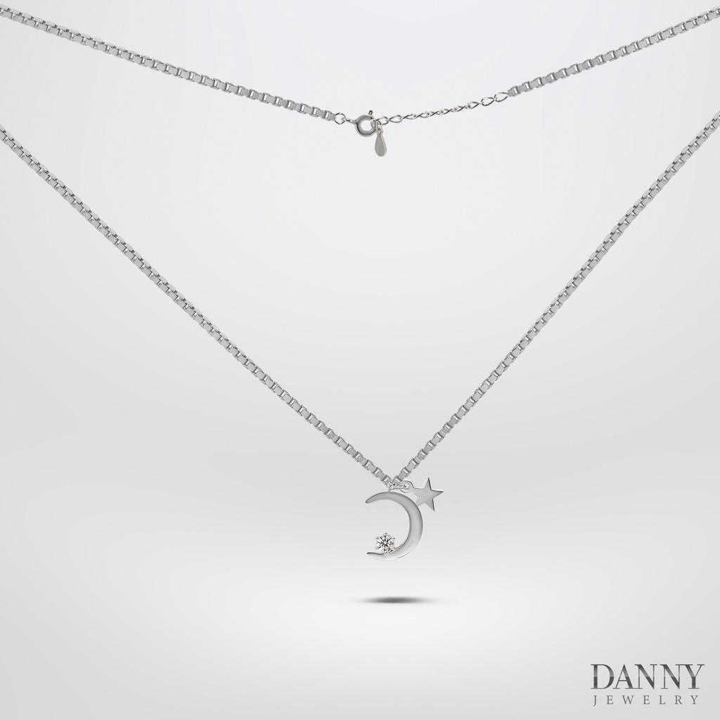 Dây Chuyền Có Mặt Danny Jewelry Bạc 925 Xi Rhodium Hình Trăng Sao & Đá CZ DM040