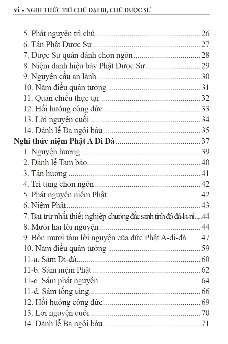 Nghi thức trì Chú Đại Bi, Chú Dược Sư &amp; Niệm Phật A Di Đà