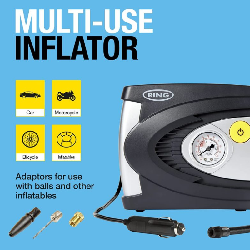 Bơm Ô Tô Mini Tự Động Ring Analogue Compressor RAC610, Bơm Lốp Xe Ô Tô Cầm Tay, Nhập Đức, BH 12 Tháng