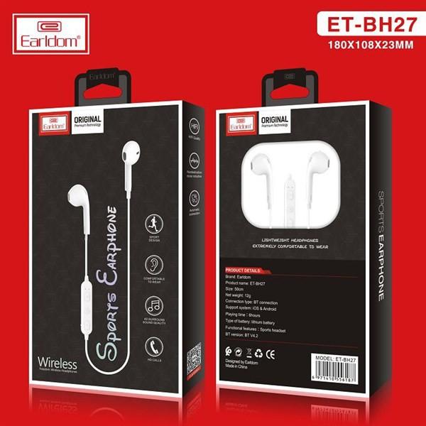 Tai Nghe Bluetooth Earldom BH27 2 Tai Có Dây Âm Bass Cao và Âm Treble Sáng Hàng Chính Hãng