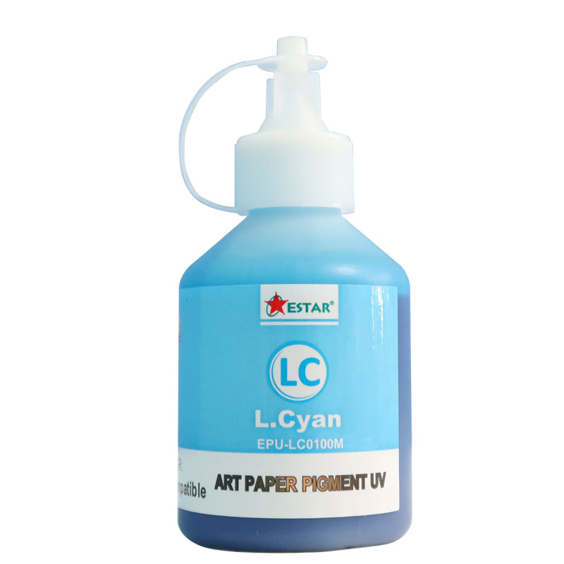 Mực nước màu xanh nhạt Pigment UV EPU-LC0100M thương hiệu Estar- Dùng cho máy Epson (100ML) (hàng nhập khẩu)