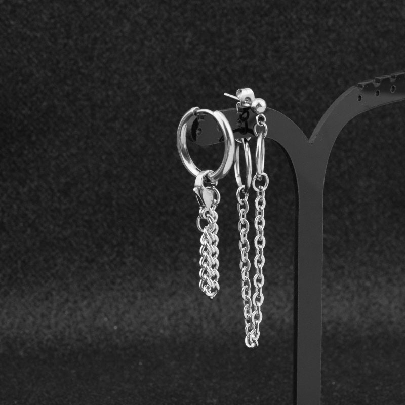 Bông tai unisex phong cách Hàn Quốc bất đối xứng 1 ĐÔI