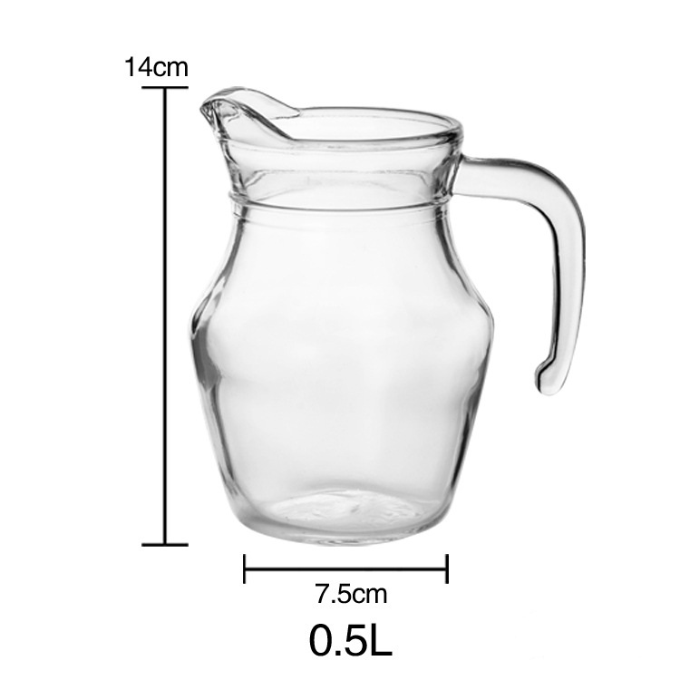 Ly Thủy Tinh Có Quai Miệng Rót Uống Trà Sữa 500 ML