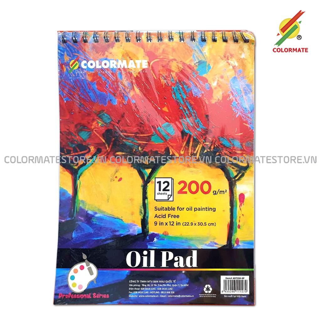 Giấy vẽ Colormate Oil Pad định Lượng 200GMS 12 Tờ, Giấy vẽ màu dầu - COLORMATE