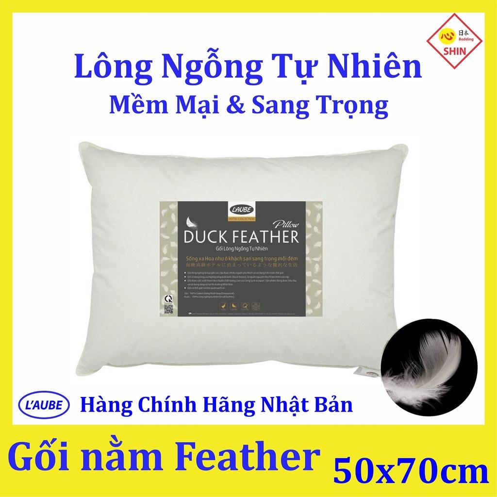 Gổi lông vũ tự nhiên cao cấp 50x70 feather home thương hiệu Nhật Bản