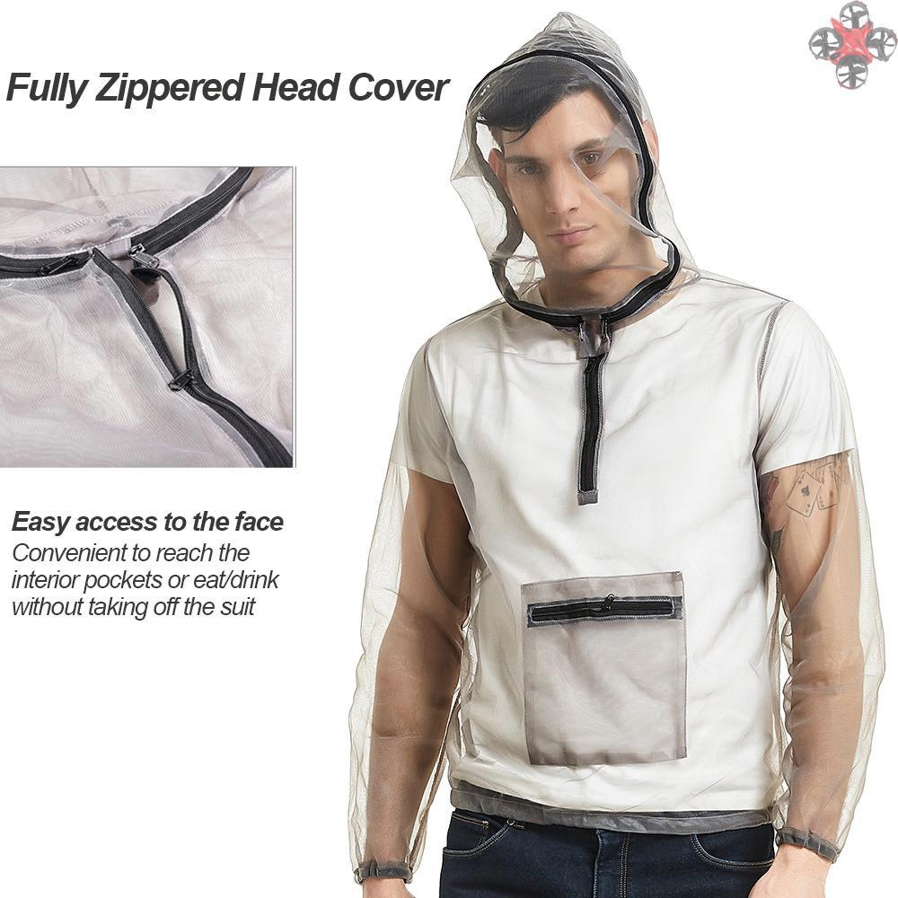 Áo Khoác Lưới Chống Côn Trùng Tiện Lợi Cho Dã Ngoại