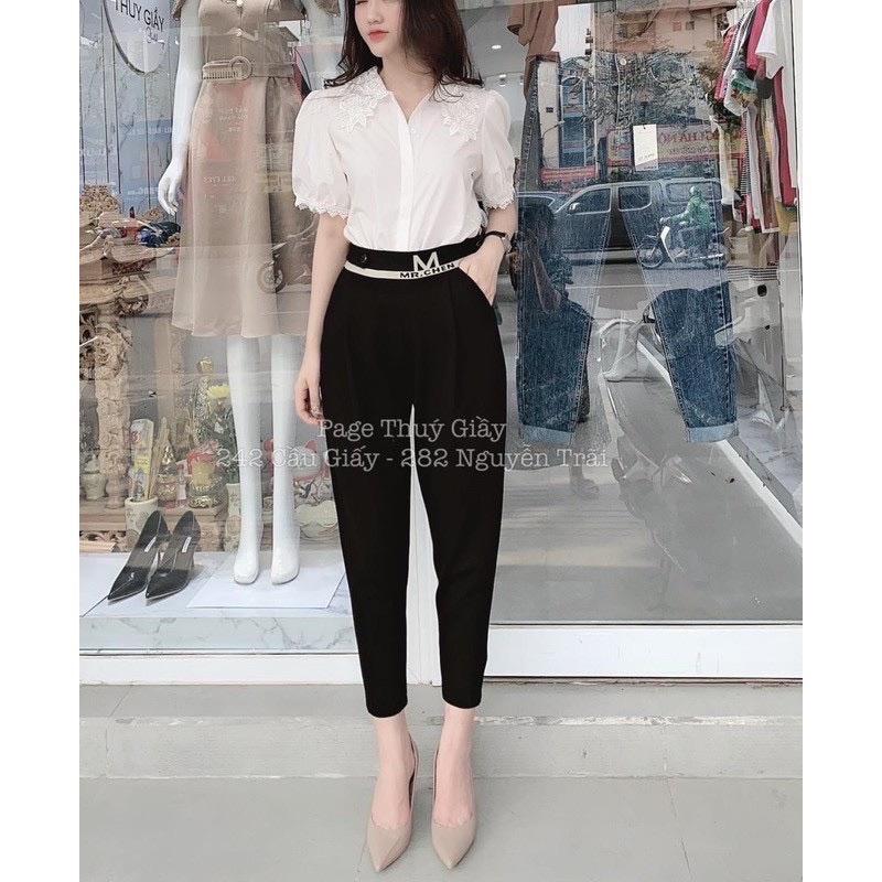 Quần baggy cạp chữ M phối cúc lệch cho nữ(40-63kg)