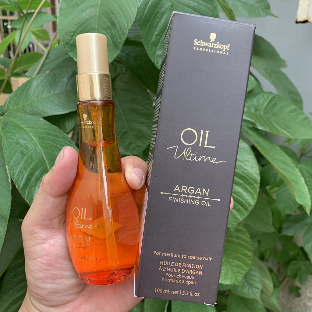 Tinh dầu dưỡng tóc Schwarzkopf OIL Ultime Argan Finishing Oil 100ml từ sợi vừa đến to sợi  (vàng cam)