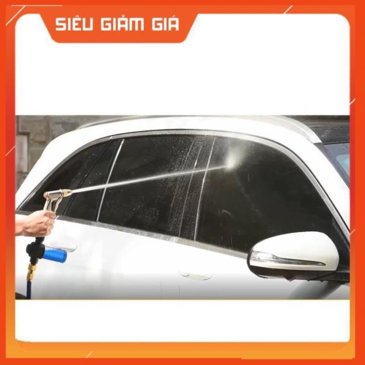Bộ dây vòi xịt nước rửa xe, tưới cây . tăng áp 3 lần, loại 7m, 10m 206701-2 đầu đồng,cút + tặng đai