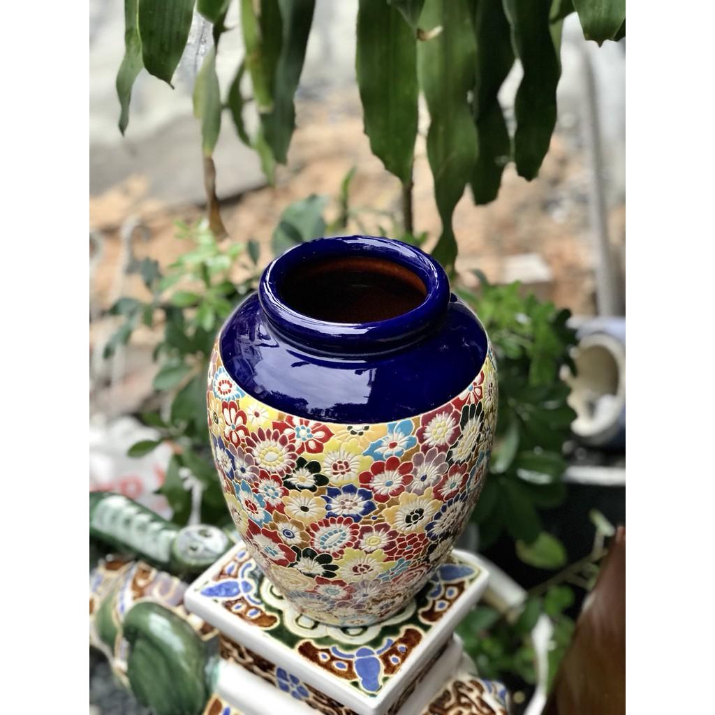 BÌNH BÁCH HOA 30CM GỐM SỨ NAM BỘ THỦ CÔNG CẮM BÔNG TRANG TRÍ DECOR