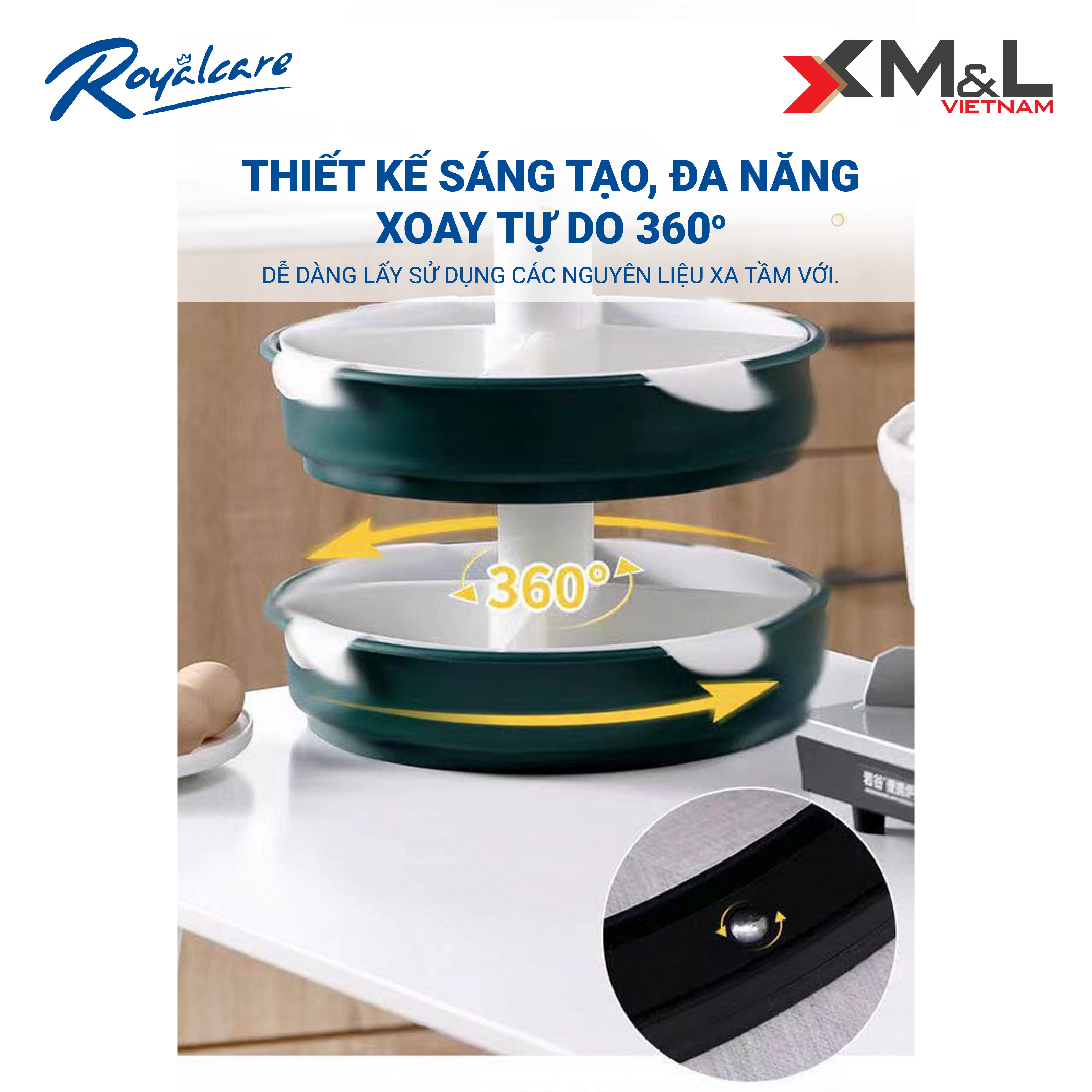 Khay đựng thức ăn, hoa quả , rau ăn lẩu đa năng M&L RoyalCare xoay 360 độ nhiều ngăn phân loại thực phẩm