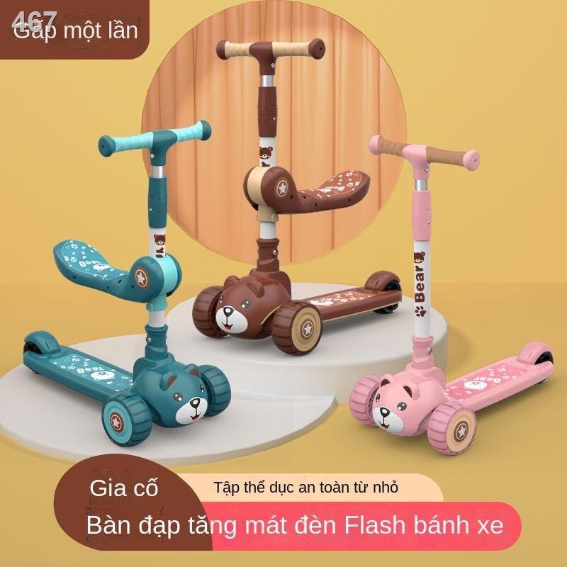 Xe trượt scooter cho bé, Xe chòi chân trẻ em cao cấp hình gấu