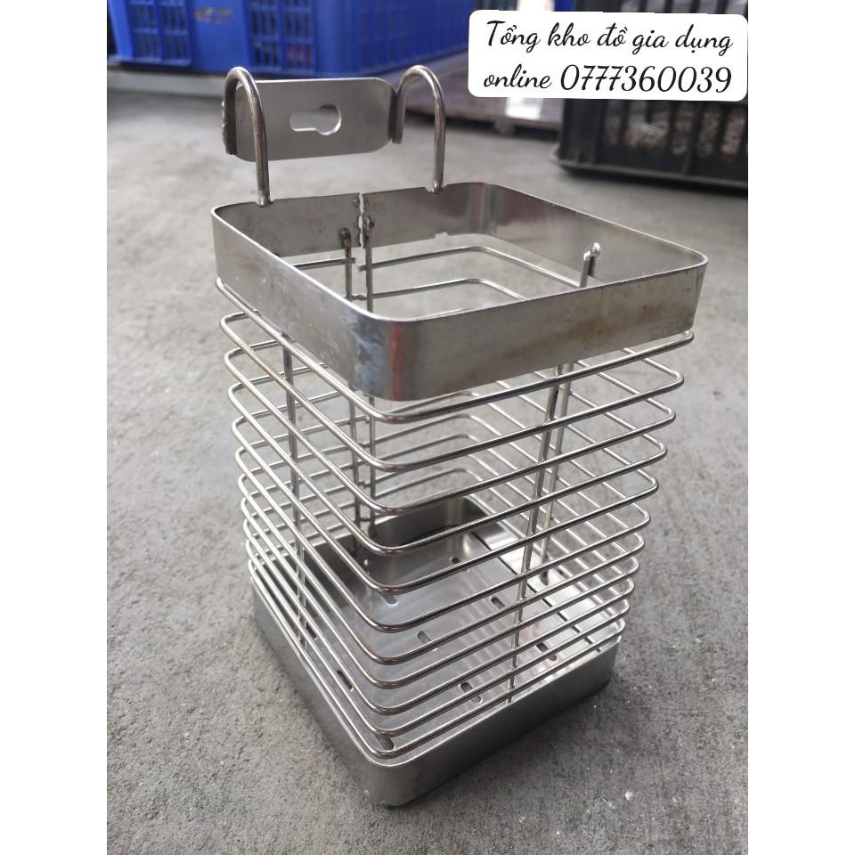 ỐNG, GIỎ ĐỰNG ĐŨA INOX 304 SUS 2 NGĂN, 1 NGĂN DÀY DẶN TIỆN LỢI