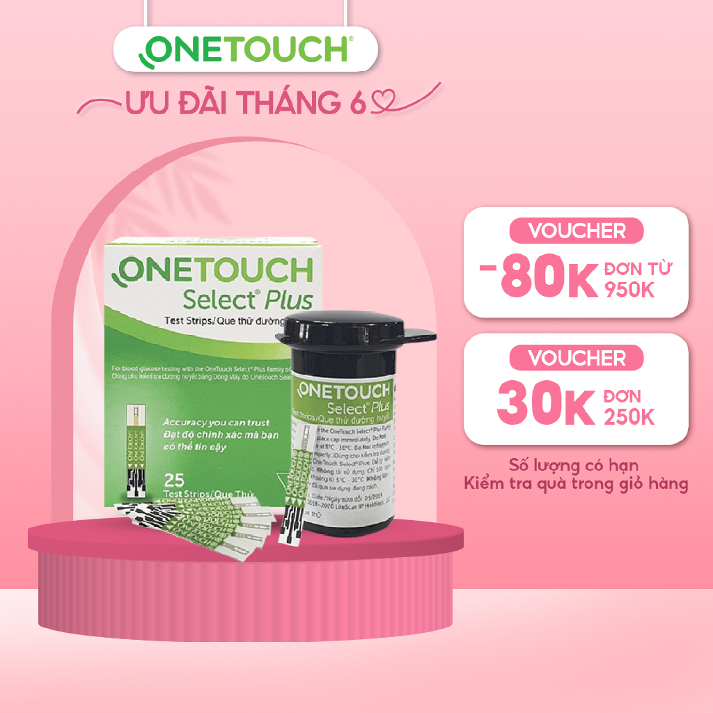 Que Thử Đường Huyết Onetouch Select Plus (hộp 25 que)