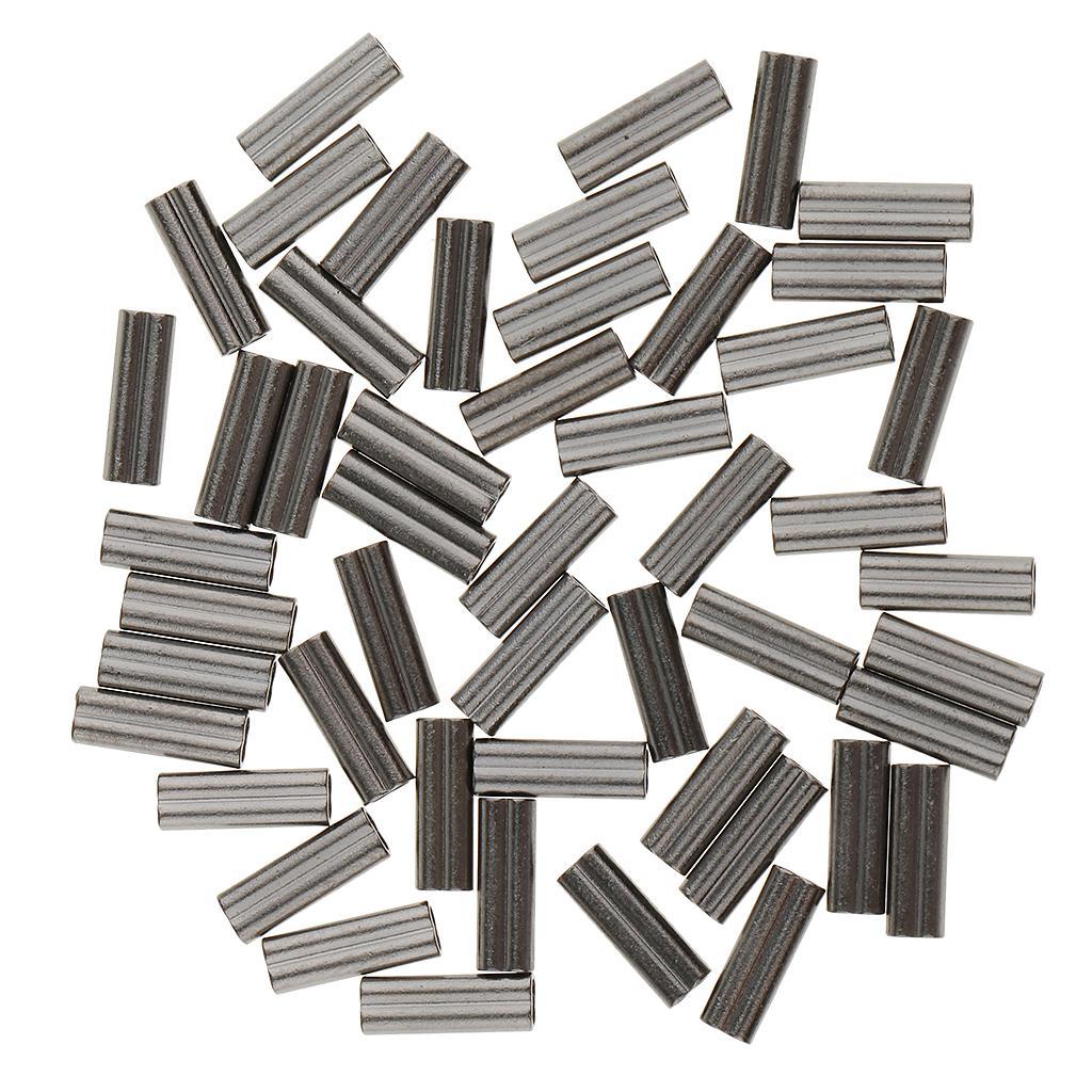 100Pcs Double Barrel Copper Fishing Crimp Sleeves for Rig Making 1mm & 0.8mm