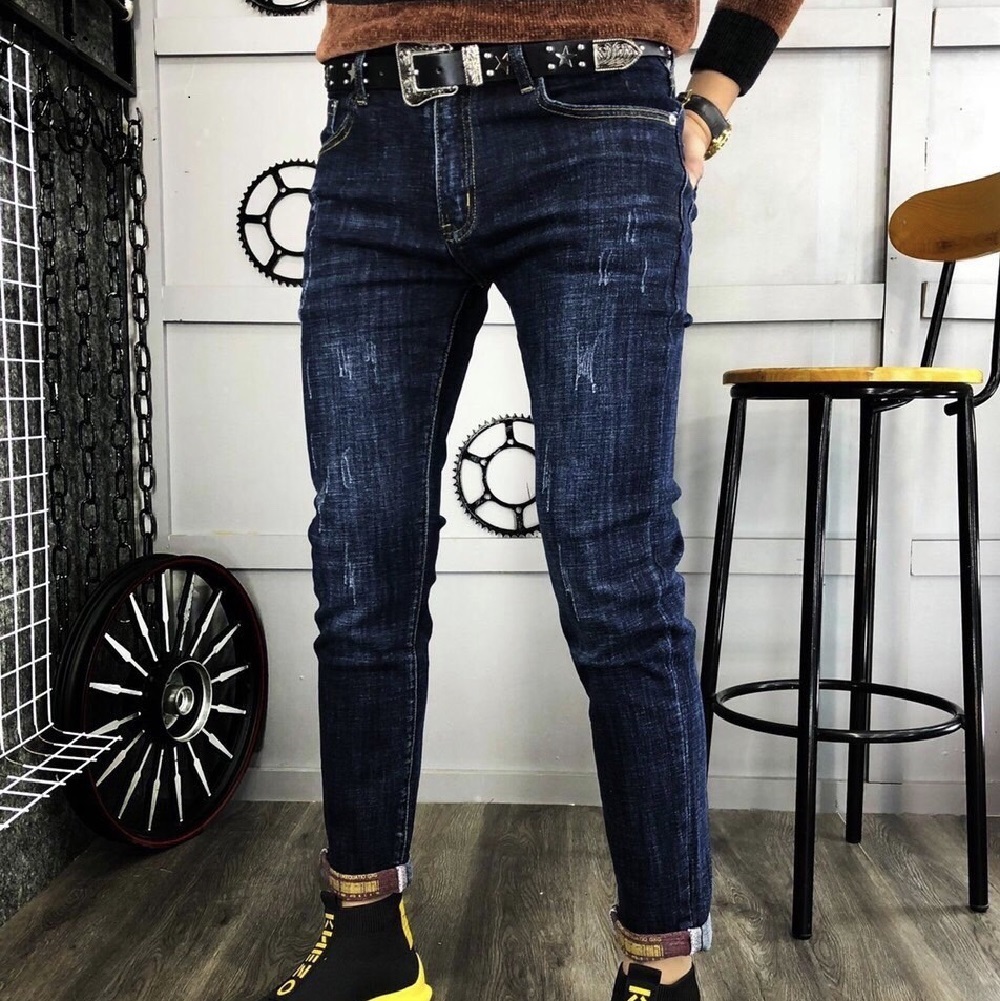 Quần jeans nam co dãn , quần bò nam kiểu trơn dáng vừa không bó sát thiết kế trẻ trung đơn điệu phá cách gồm 5 kích thước Julido mẫu THU05