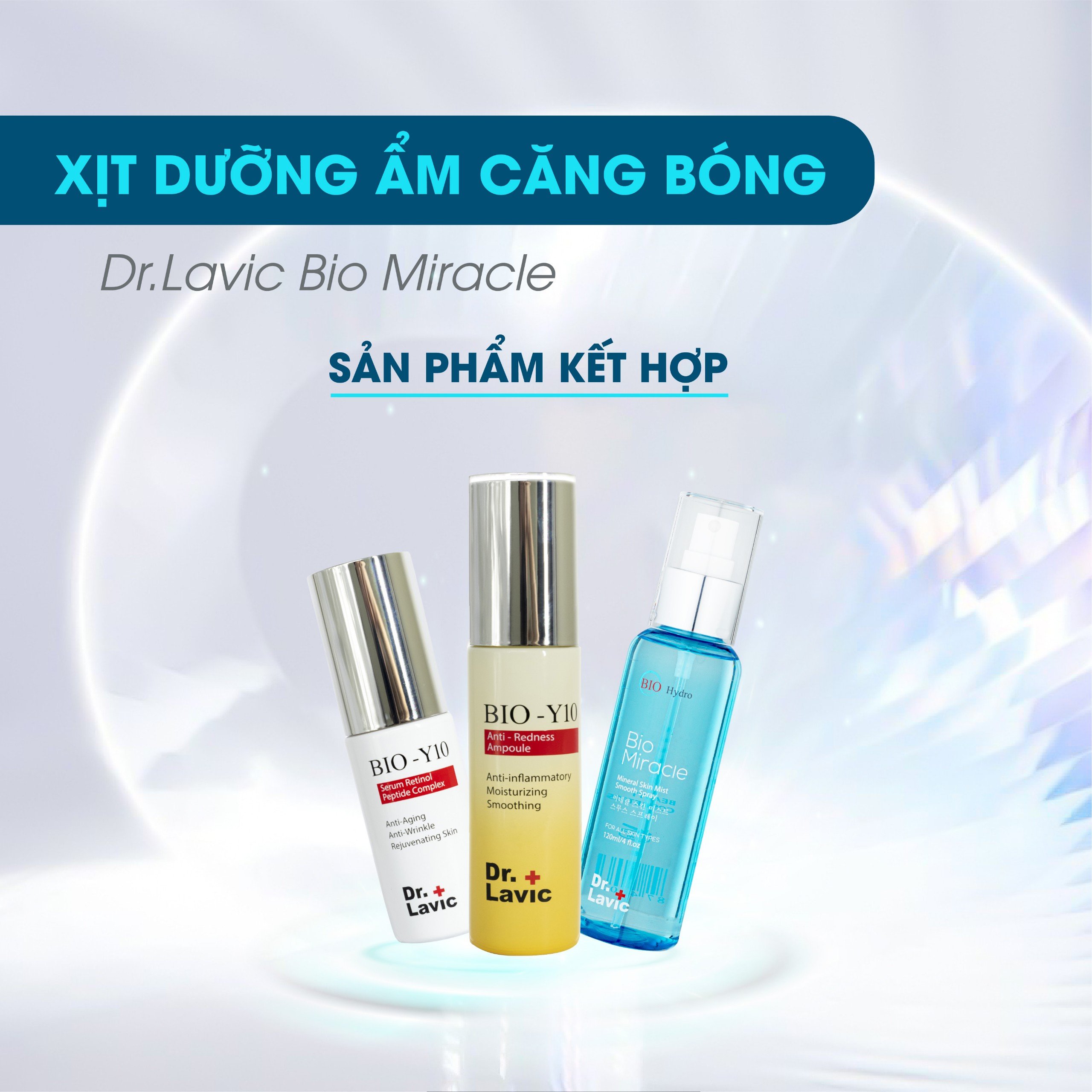 Xịt khoáng mặt dưỡng ẩm Dr.Lavic Bio Miracle dưỡng da cấp nước công nghệ USA 120ml DR933