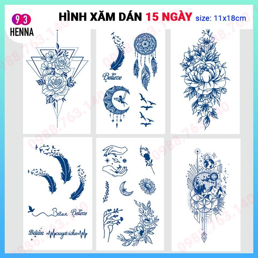 Hình Xăm Dán Tạm Thời 15 Ngày không thể tẩy rửa,hình sắc nét giống xăm thật 100