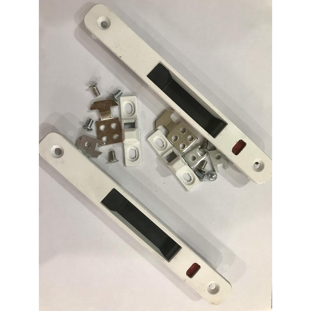 Combo 02 bộ Chốt âm sập cửa lùa - Màu trắng