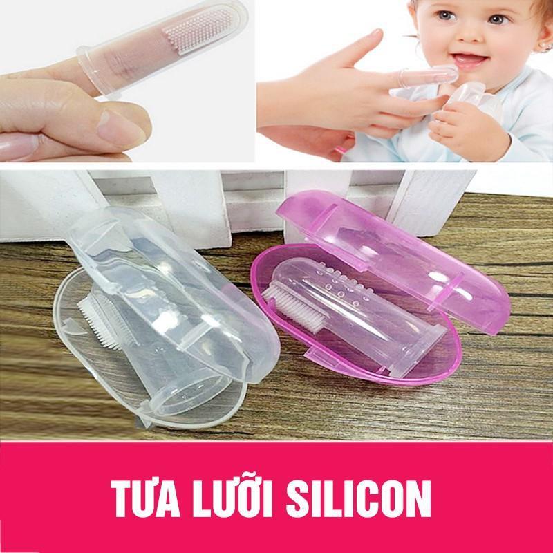 Rơ Lưỡi Xỏ Ngón Silicon Siêu Mềm Kèm Hộp Đựng Cho Bé