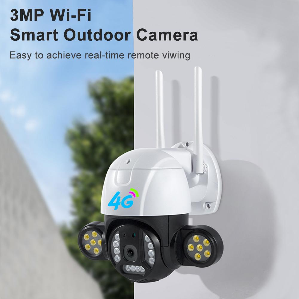 Mới Camera Hai Mắt Toàn Cảnh Không Dây 360 Độ Camera WiFi Nhận Dạng Khuôn Mặt AI Camera Liên Kết Súng Bóng Màu Sắc: 4G