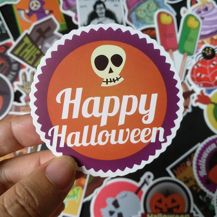 Bộ Sticker dán cao cấp chủ đề HALLOWEEN - Dùng dán Xe, dán mũ bảo hiểm, dán Laptop