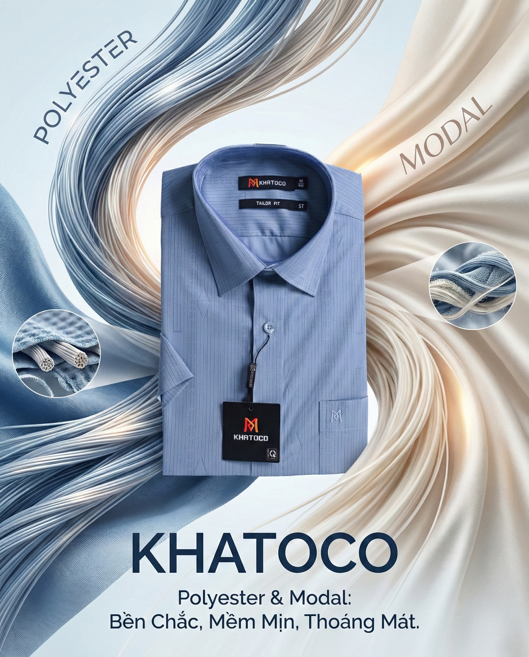 Áo sơ mi nam Khatoco tay ngắn(M-2XL)