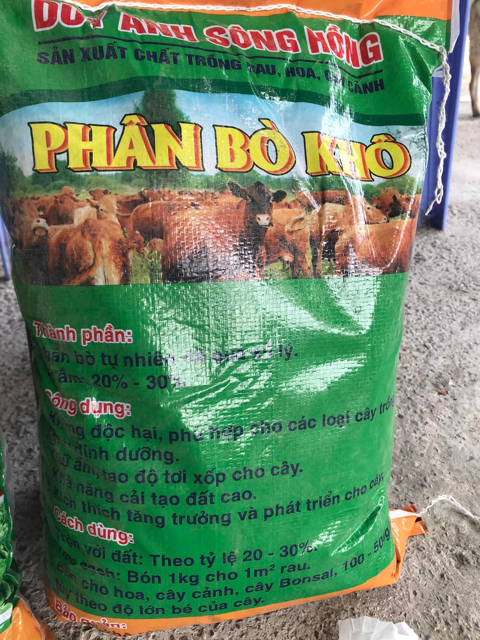 PHÂN BÒ QUA XỬ LÝ - HỖ TRỢ CÂY TRỒNG PHÁT TRIỂN BAO 5KG