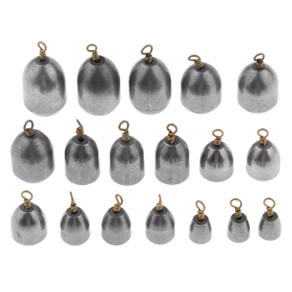 18pcs Mixed Sizes Iron Sinker Drop Shot Weights for Saltwater/Freshwater Carp Fishing