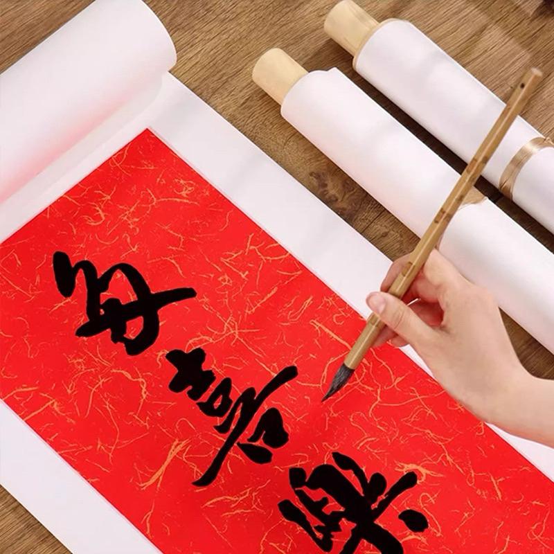 Biểu lụa cao cấp giấy xuyến cổ phong trục gỗ, viết vẽ sáng tác thư pháp, thư hoạ