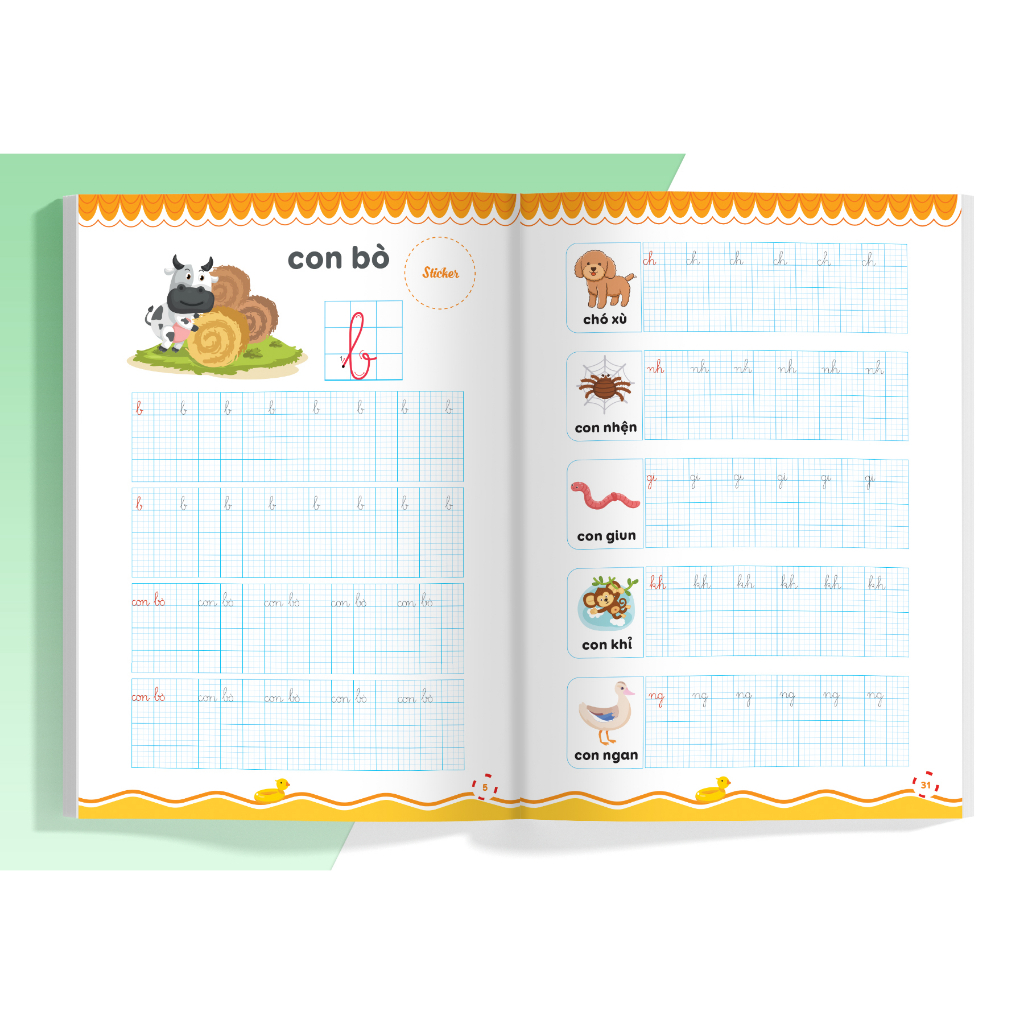 Sách Vở luyện viết hạ cỡ chữ - chữ ô li nhỏ. Quyển 2: Chữ thường