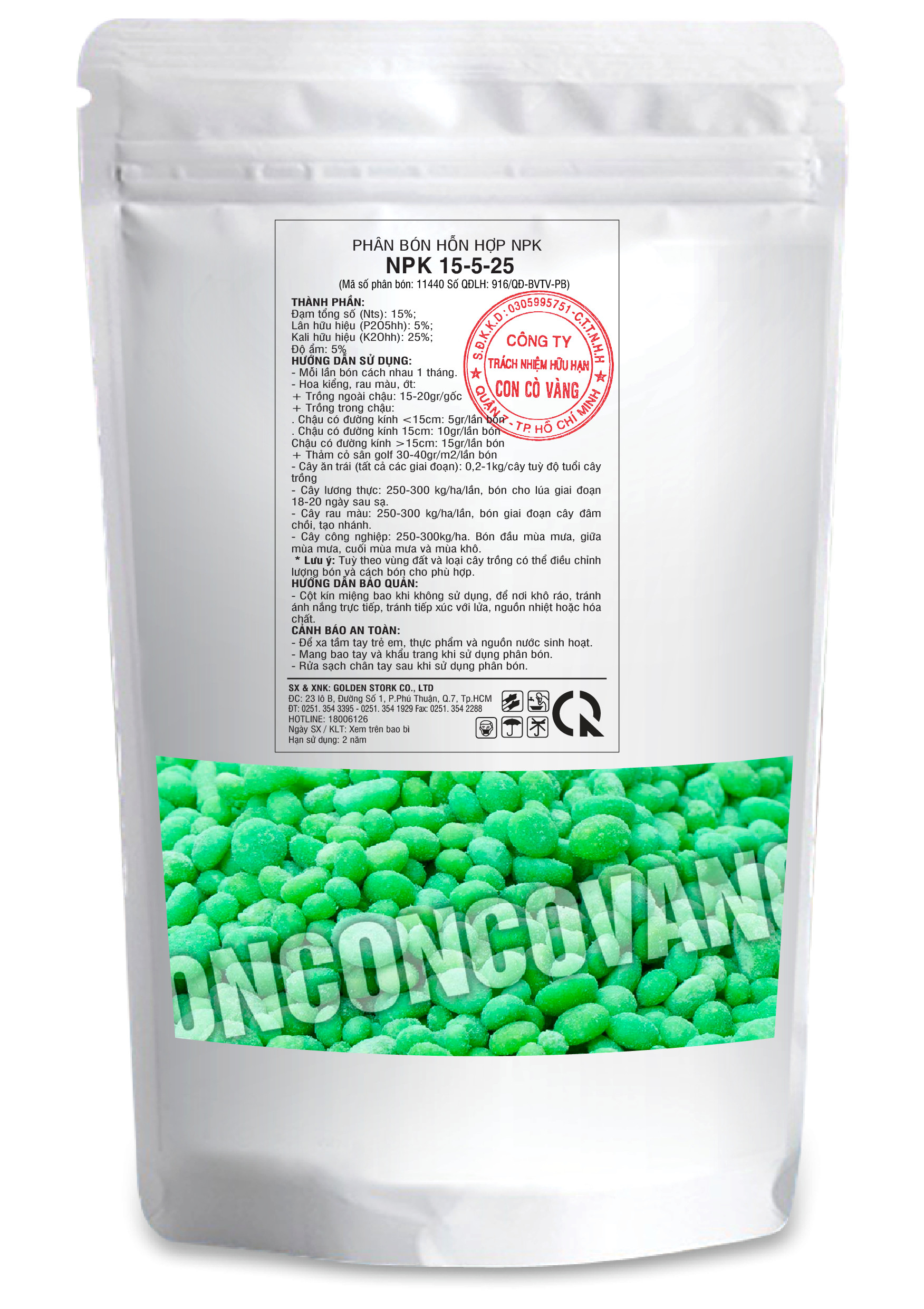 Phân bón NPK 15-5-25+TE Nữ Thần Tự Do