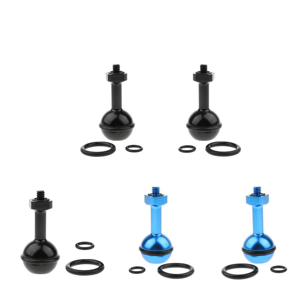 5 Pieces CNC Aluminum Alloy Diving Ball Head Mount Bracket For GoPro 6/5/4/3 , Blue & Black