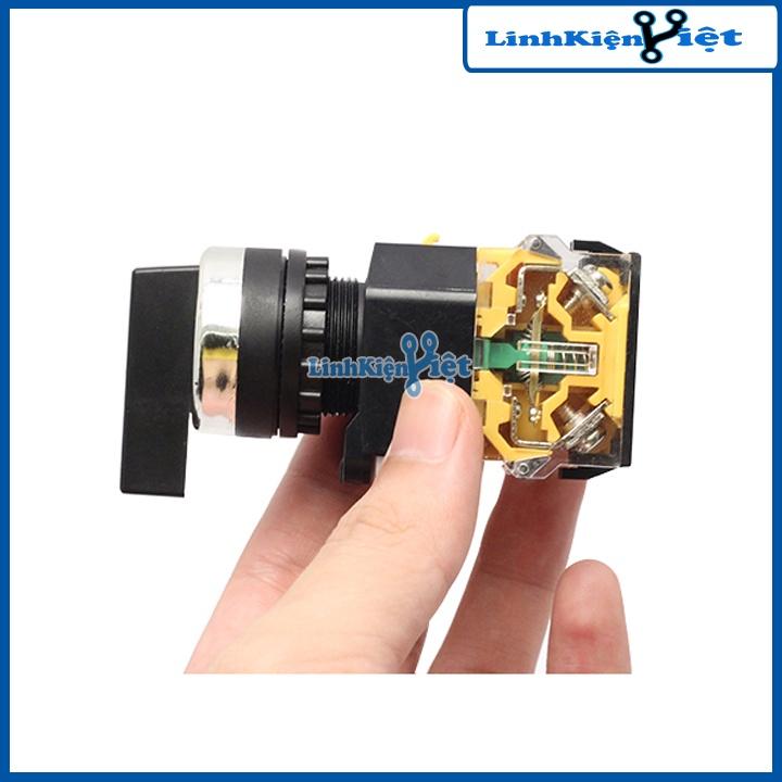 Công Tắc Xoay 3 Vị Trí LA38 440V-10A Tự Hồi