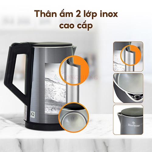 Bình đun siêu tốc Bluestone 1.7 lít KTB-3471 - Hàng chính hãng
