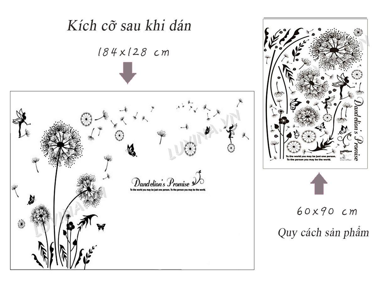 DECAL DÁN TƯỜNG BỒ CÔNG ANH ĐEN
