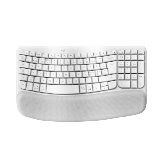 Bàn Phím Công Thái Học Không Dây Logitech Wave Keys | Bluetooth - Hàng Chính Hãng