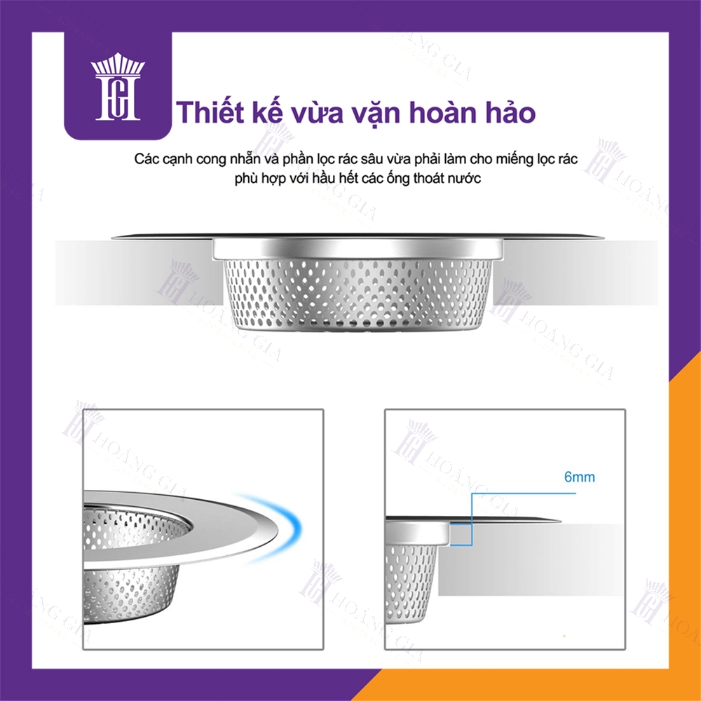 Chặn Tóc Inox Nhà Tắm Buồng Tắm Hoàng Gia - Hàng Chính Hãng Chất Lượng Cao