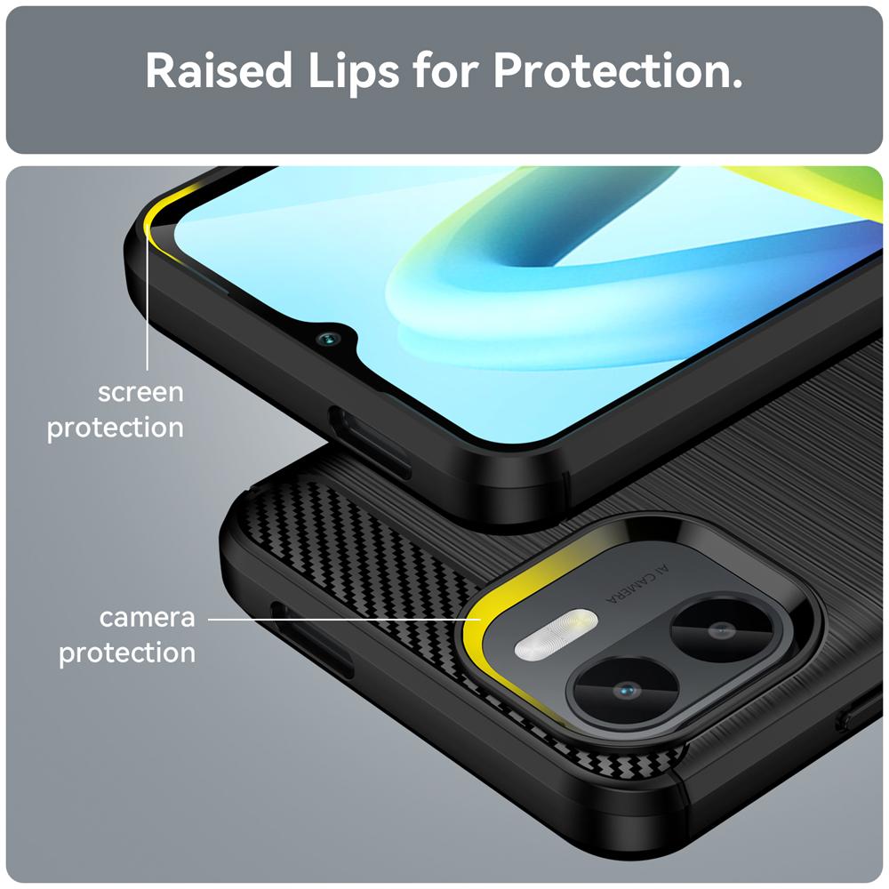 Ốp lưng dành cho Xiaomi Redmi A1 ốp silicone mềm Carbone phay xước chống sốc chống vân tay
