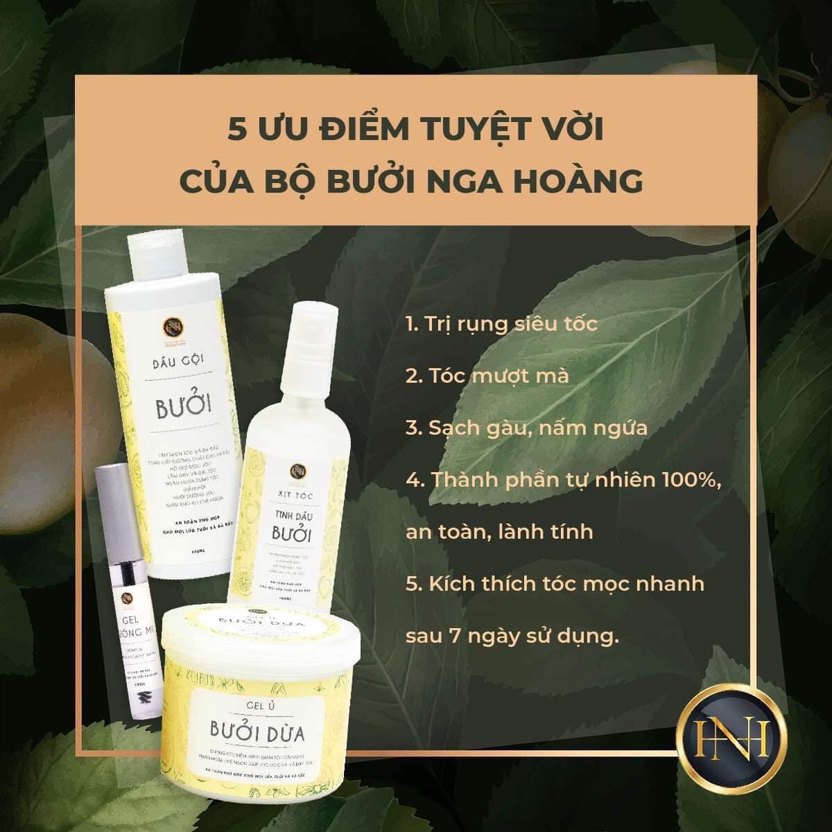 Dầu Gội Bưởi Nga Hoàng chuyên ngăn ngừa rụng tóc, kích thích mọc tóc