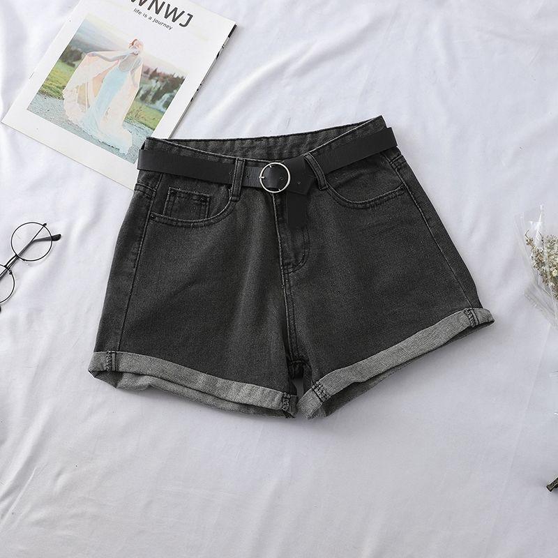 Quần short Nữ Sang Trọng Tất Cả trận đấu Hàn Quốc Thường Ngày Cơ Bản Đơn Giản Bông Tai Kẹp Thanh Thiếu Niên Denim Ngắn Quần Cơ Bản Rời ỐNg RộNg nữ Quần Áo