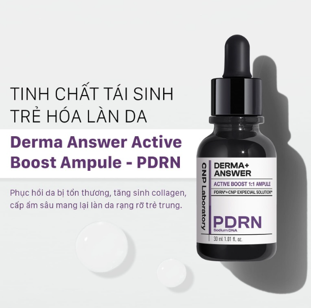  Bộ Tinh chất PDRN căng bóng sáng da hỗ trợ tái sinh CNP Derma Answer Active Boost Ampule 30ml + 15ml