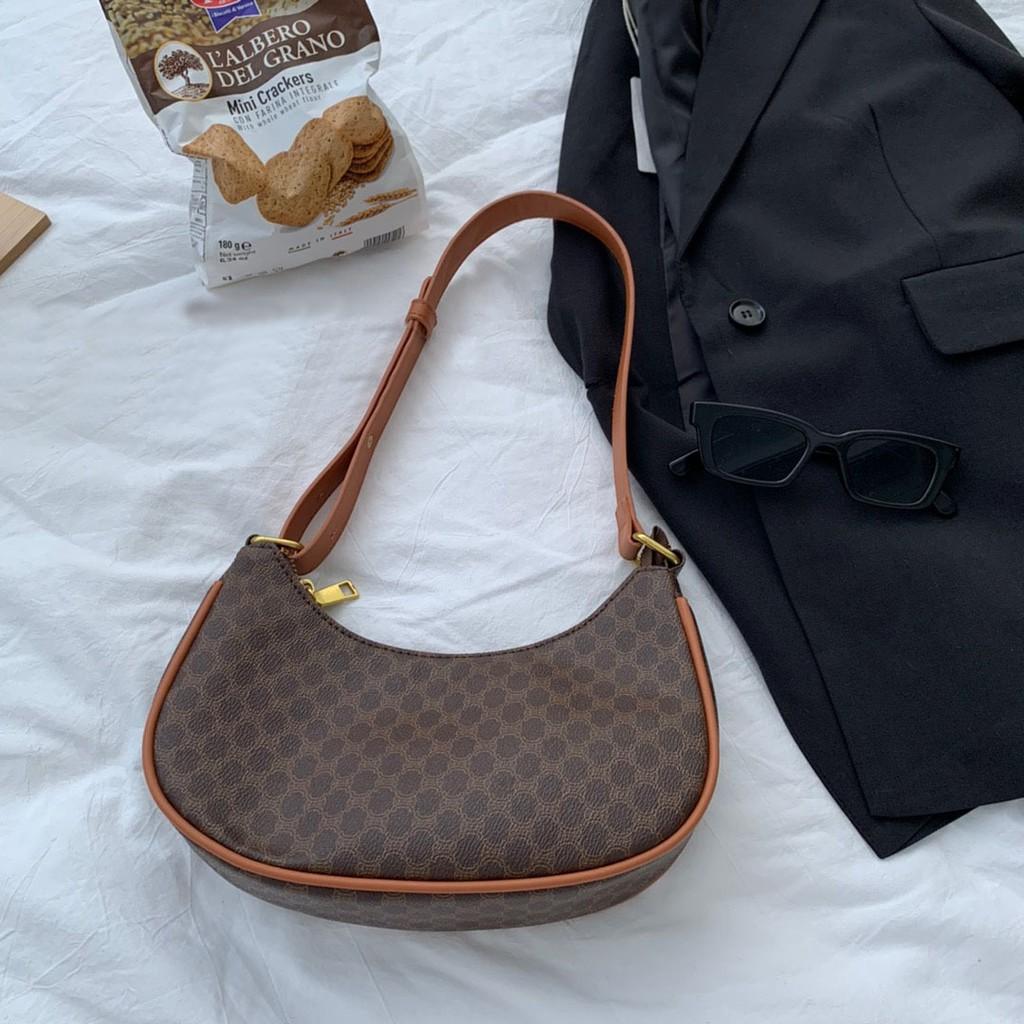 Retro Printed Underarm Bag All-Match Baguette Bag Shoulder Bag