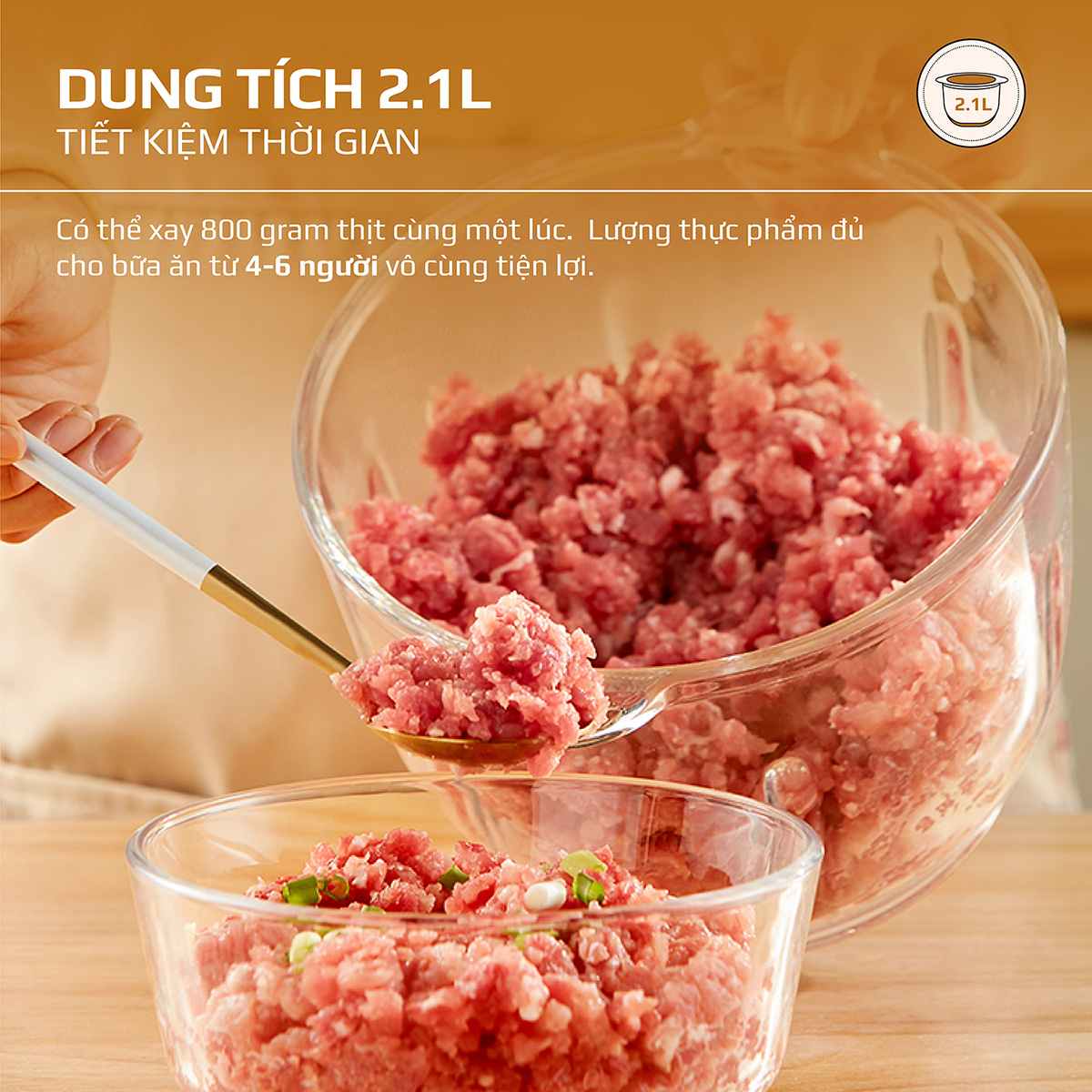 Máy Xay Thịt Đa Năng OLIVO FC21 Dung Tích 2.1L - Công Suất 500W - Thương Hiệu Mỹ